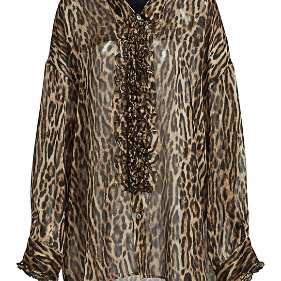 R13 drop neck tuxedo shirt. XXS - Picture 7 of 14